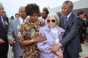 Winnie and Nelson Mandela with Rosa Parks